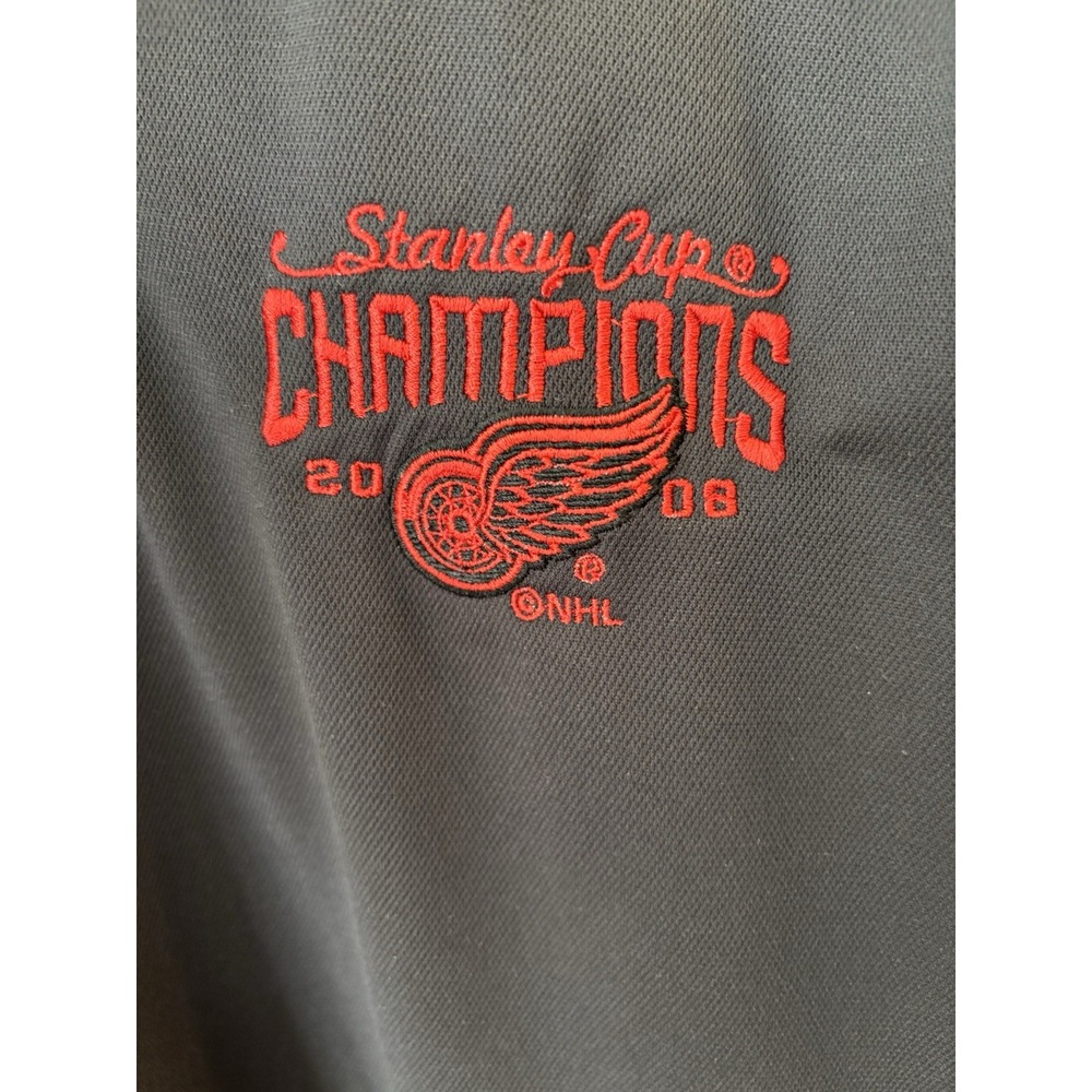 Detroit Stanley Cup champions 2008 vintage Red Wing‎ XXL black polo